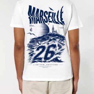 Tee Shirt 26 Marseille col V Homme blanc ( en précommande )