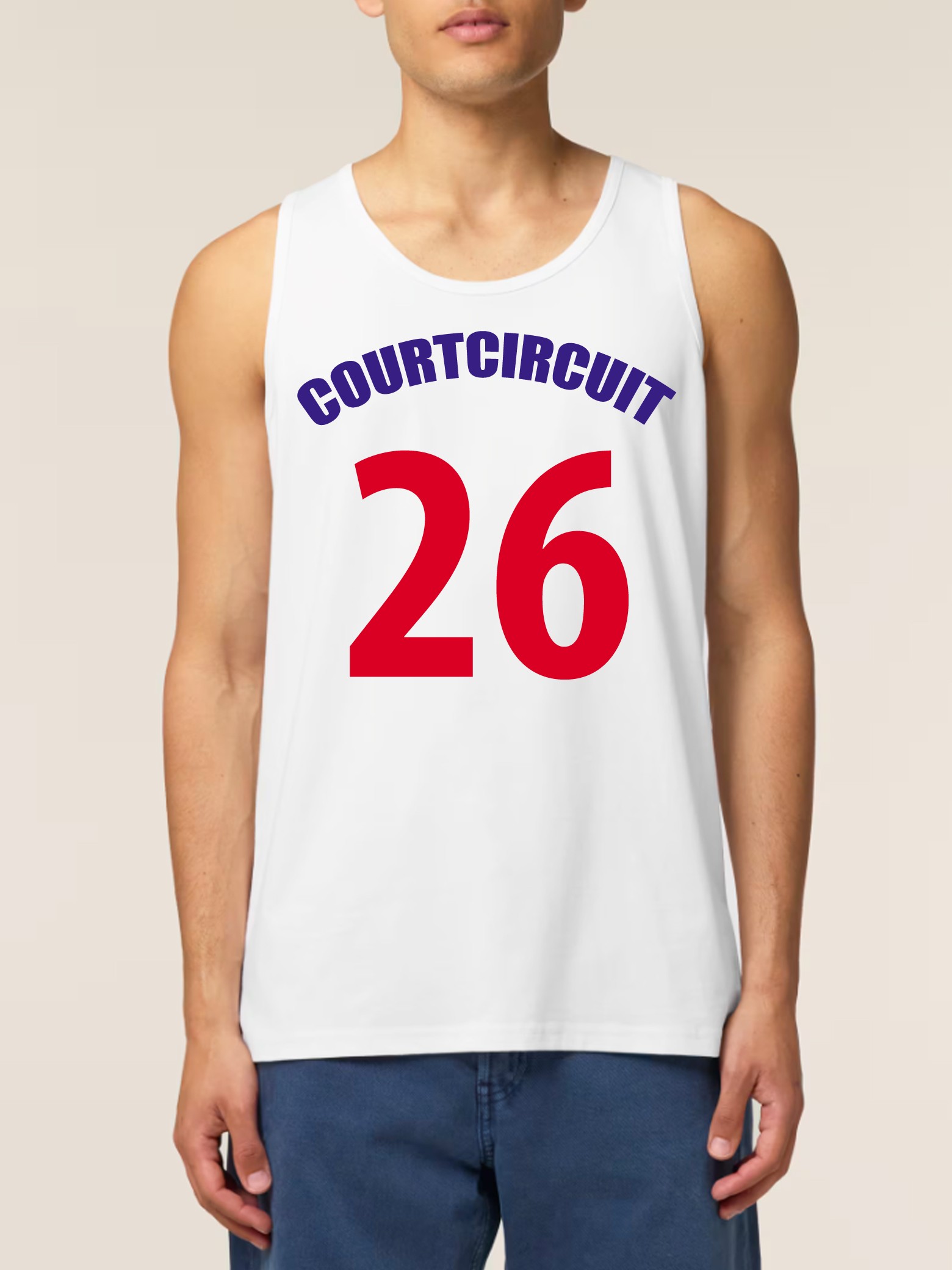 debardeur 26 homme tricolore