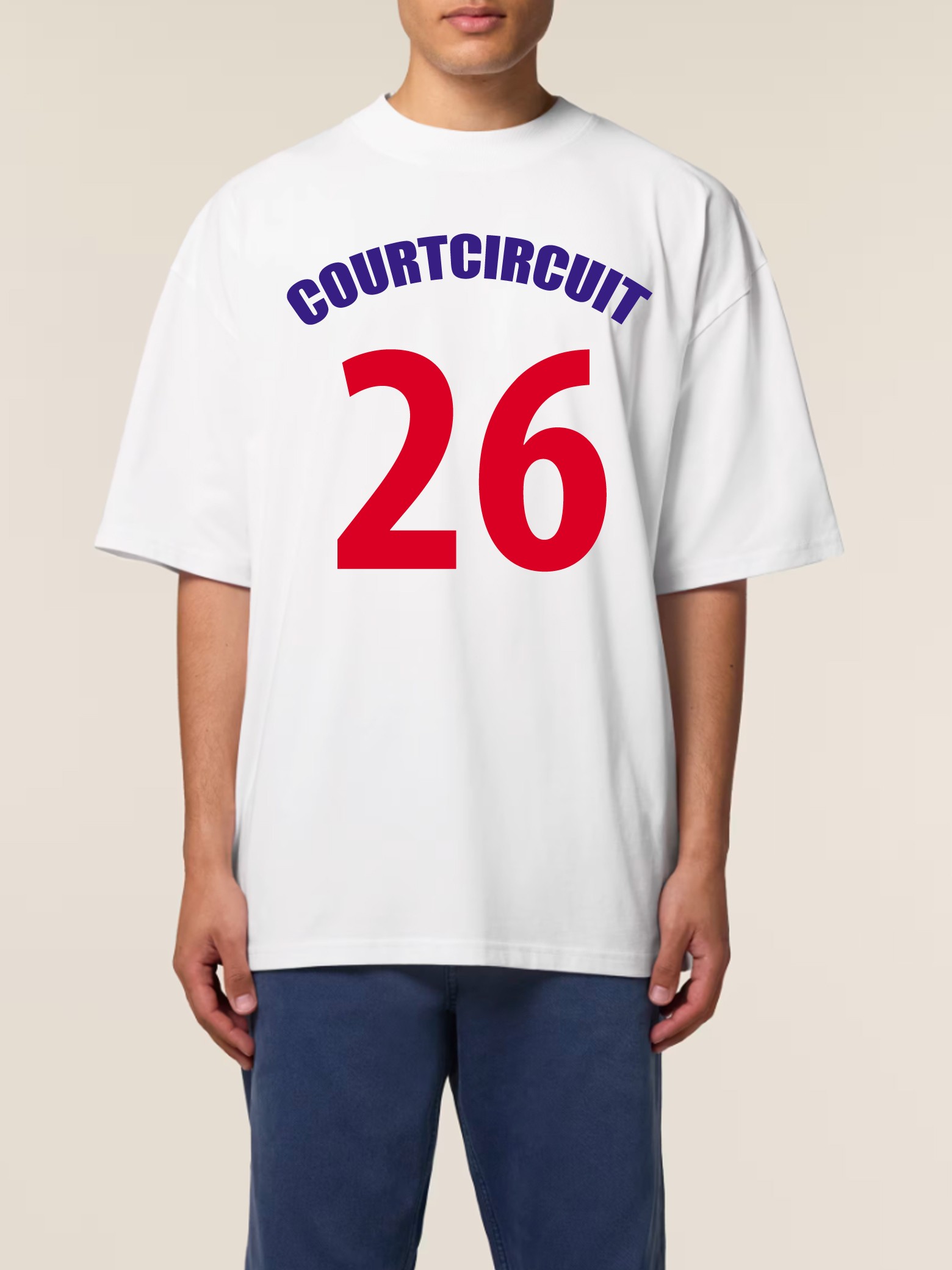 tee shirt 26 oversize homme tricolore